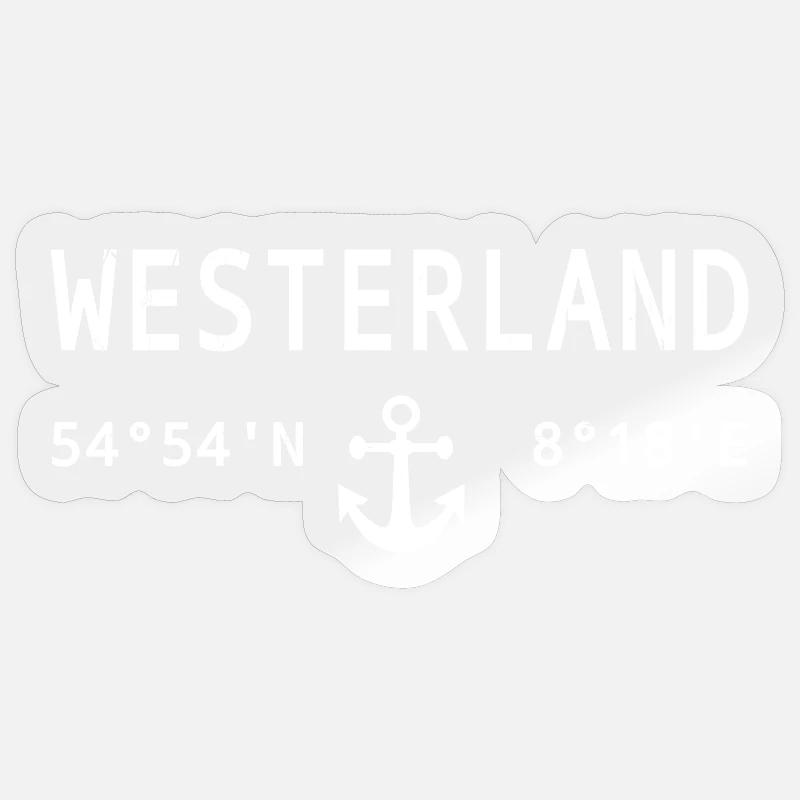 Westerland-Design mit Kompass und Anker Sticker Größe S (10 x 10 cm)