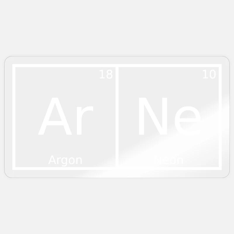 Arne Name First Name Chemistry Periodic Table Elements - Sticker size S (10 x 10 cm) - transparent glossy