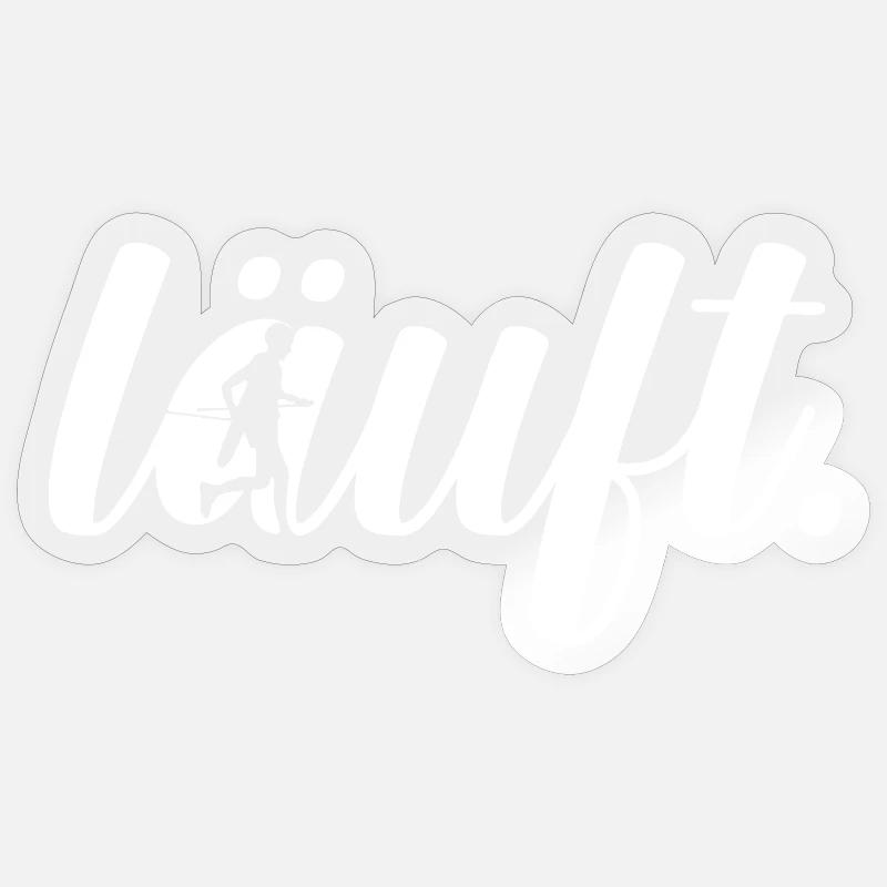 Läuft - Sticker Größe S (10 x 10 cm) - Transparent glänzend