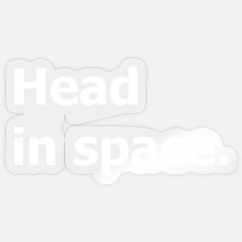 Head in space. Daydreaming. - Sticker size S (10 x 10 cm) - transparent glossy