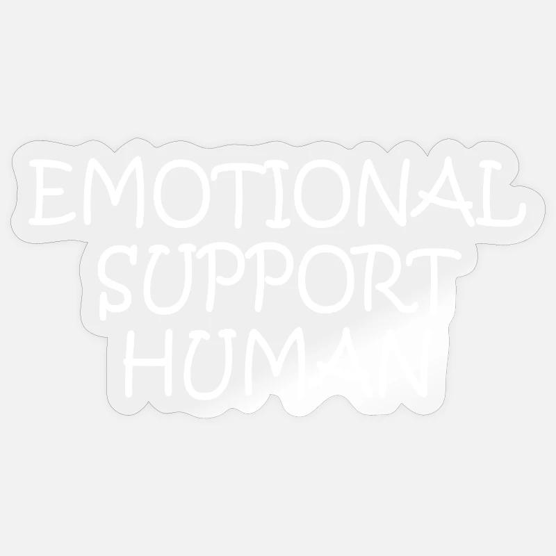 Emotional Support Human - Sticker Größe S (10 x 10 cm) - Transparent glänzend