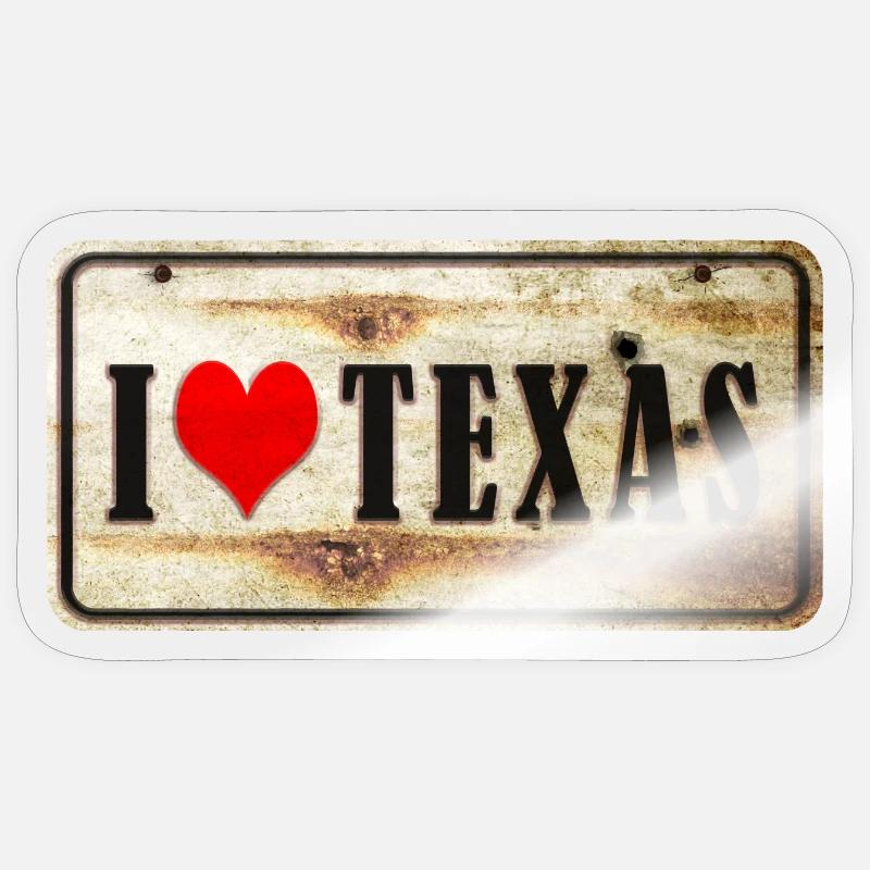 Ich liebe Texas - Sticker Größe S (10 x 10 cm) - Transparent glänzend