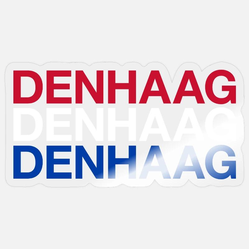 DEN HAAG Pays-Bas Drapeau néerlandais - Sticker taille S (10 x 10 cm) - brillant transparent