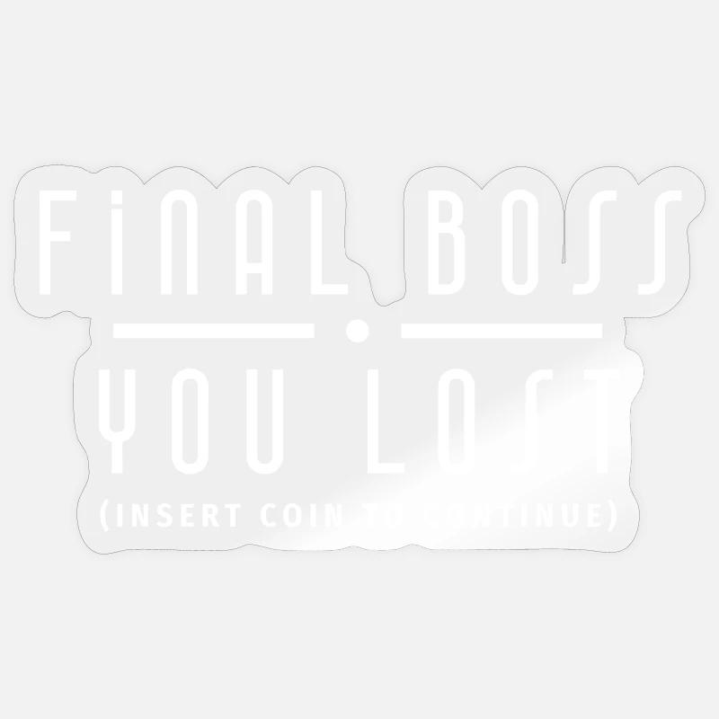 Final Endgegner weiss Gamer Version Sticker Größe S (10 x 10 cm)