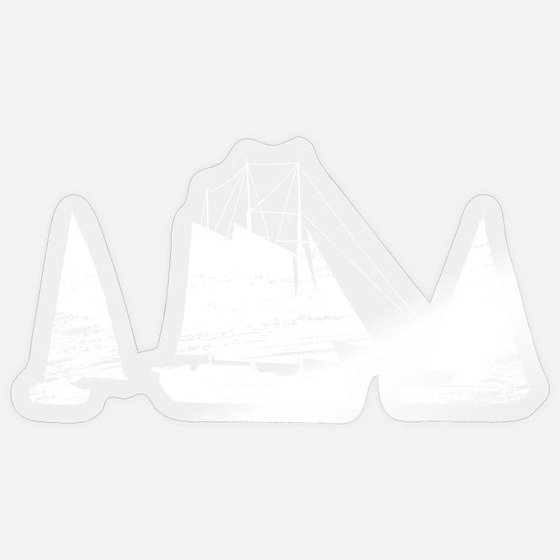 Segelboot - Sticker Größe S (10 x 10 cm) - Transparent glänzend