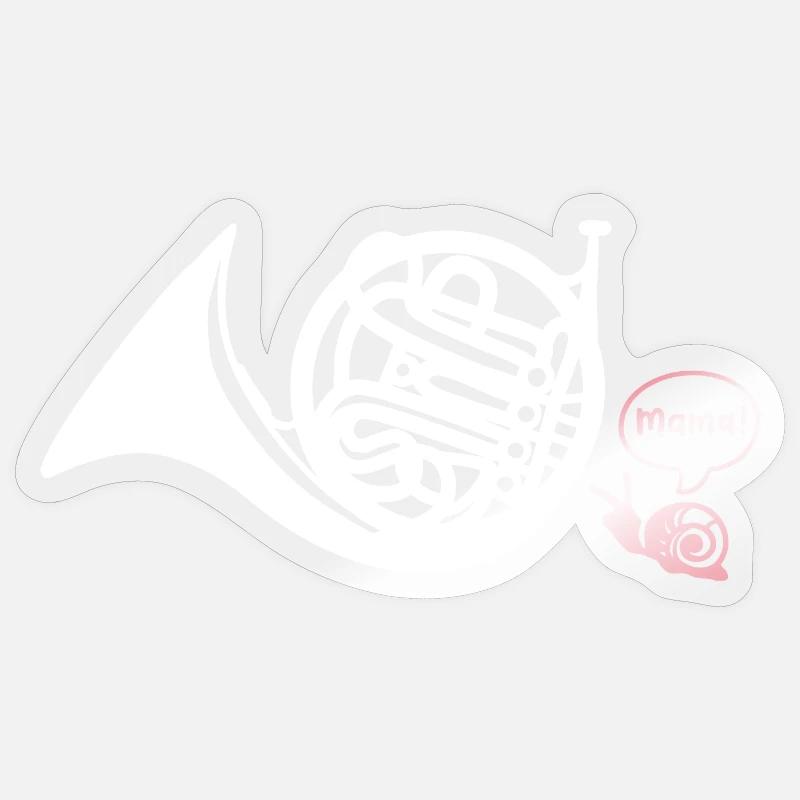 Waldhorn Hornist - Sticker Größe S (10 x 10 cm) - Transparent glänzend