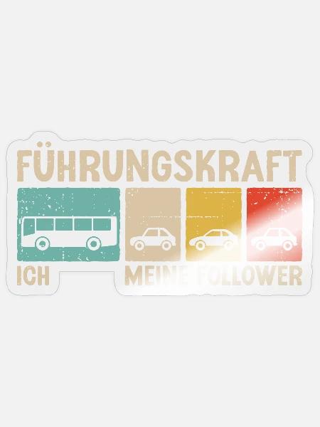 Busfahrer Linienbus Führungskraft Follower Bus - Sticker Größe S (10 x 10 cm) - Transparent glänzend