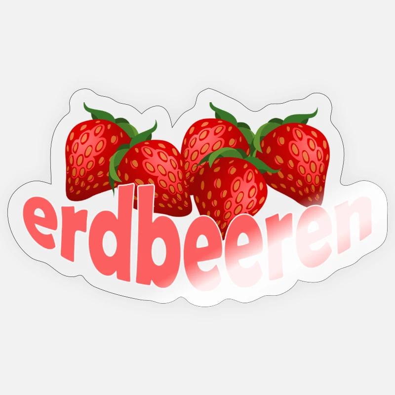 Fraises - Sticker taille S (10 x 10 cm) - brillant transparent