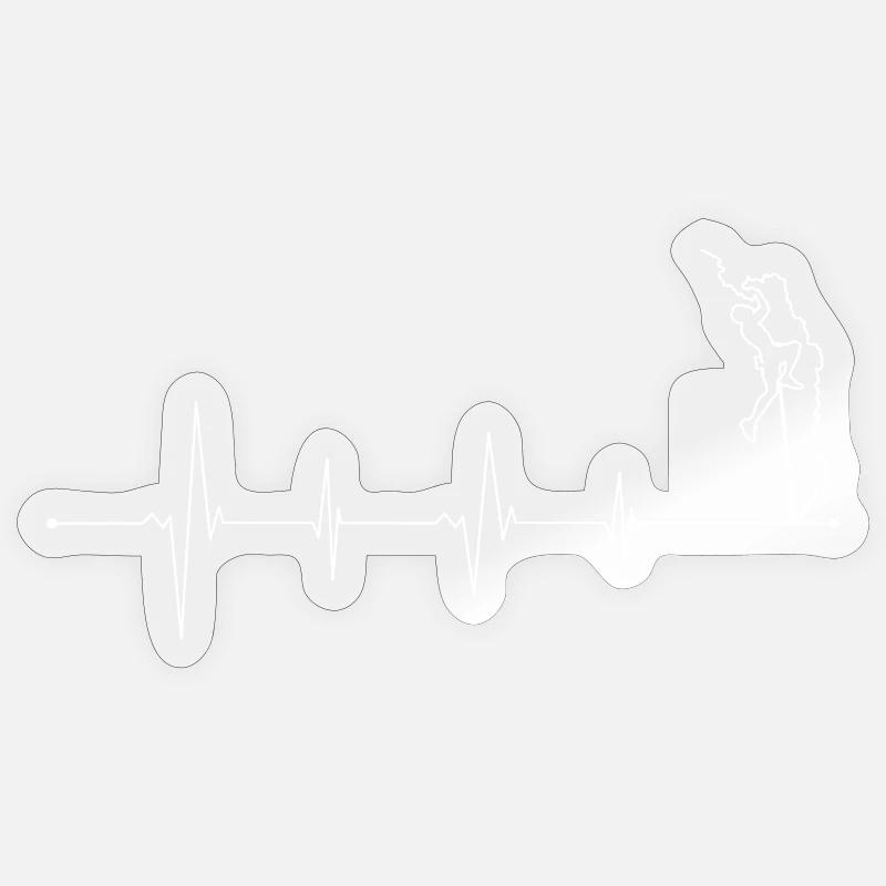 Climber on ECG Line - Sticker size S (10 x 10 cm) - transparent glossy