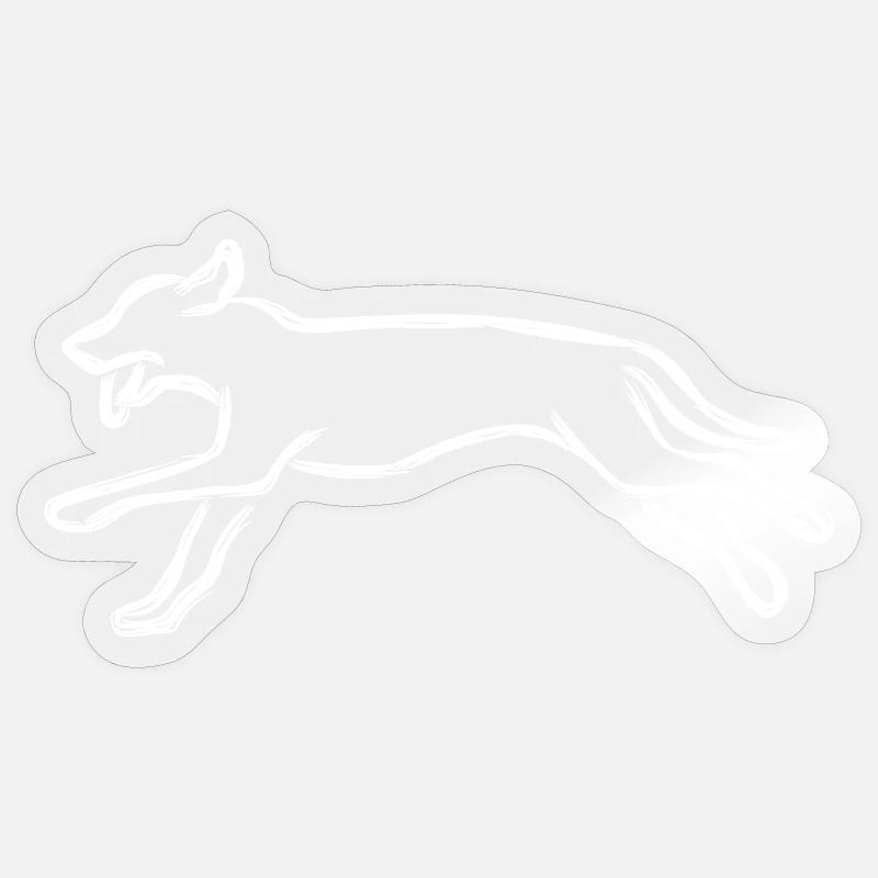 Chien - Sticker taille S (10 x 10 cm) - brillant transparent