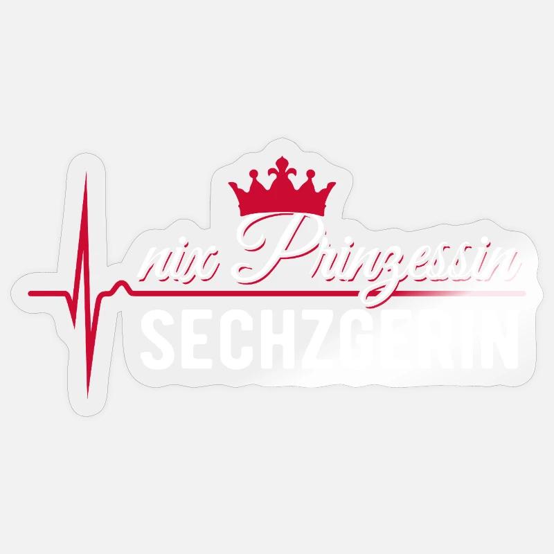 Nix Princess - Sechzgerin - Cadeau ECG Pulse Sticker taille S (10 x 10 cm)