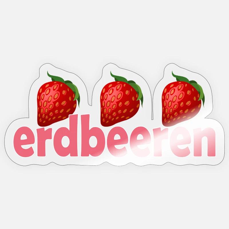 Fraises - Sticker taille S (10 x 10 cm) - brillant transparent