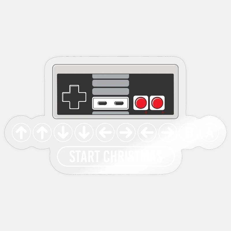 Cheat Code Start Christmas Gaming Gamer Video Game Sticker size S (10 x 10 cm)