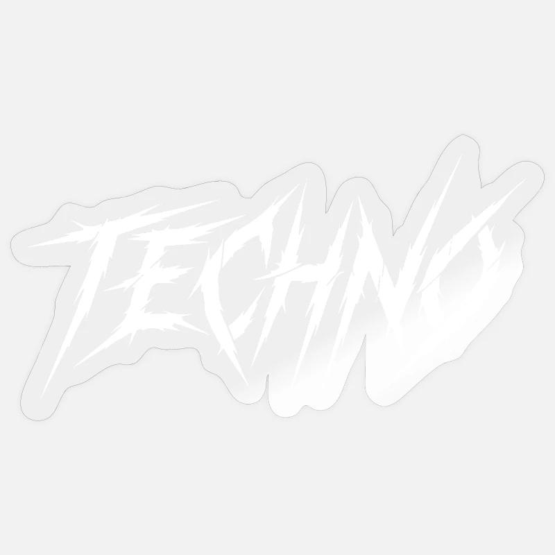 Police Sharp Techno Sticker taille S (10 x 10 cm)