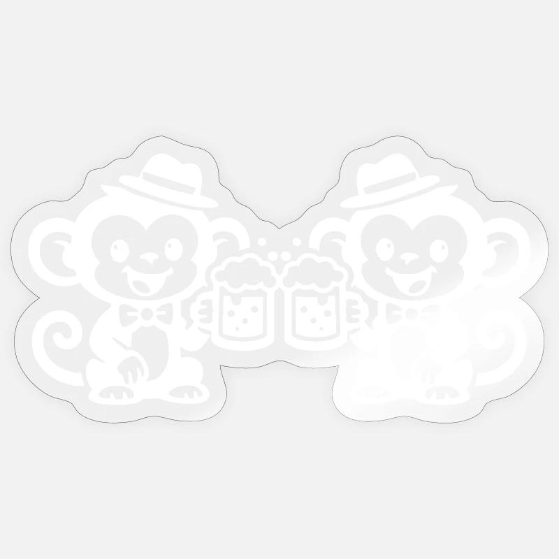 Affe Bier Team Sticker Größe S (10 x 10 cm)