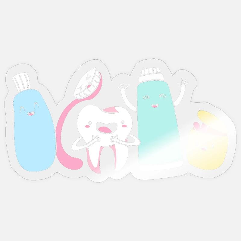 Receptionist Dentist - Sticker size S (10 x 10 cm) - transparent glossy
