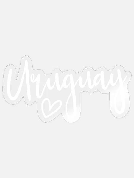 Uruguay Herz Frauenliebe Uruguay - Sticker Größe S (10 x 10 cm) - Transparent glänzend