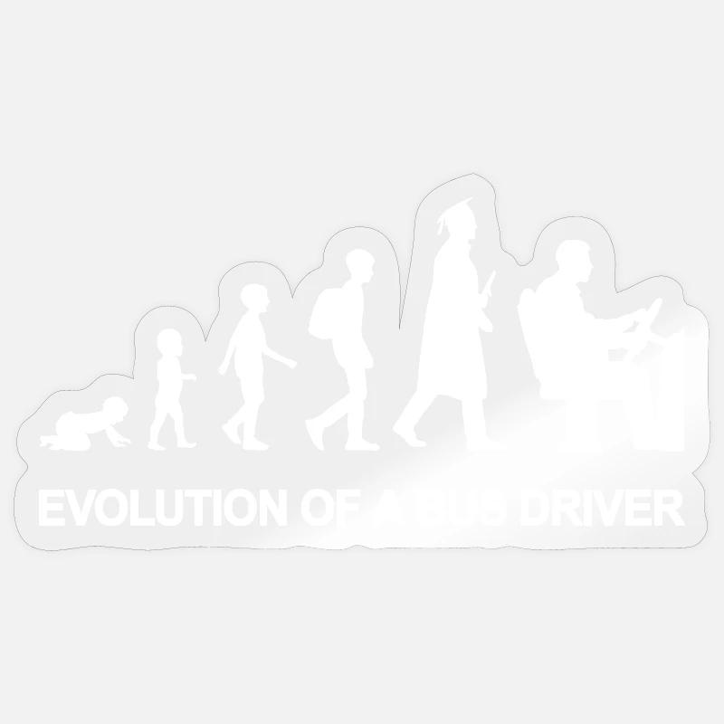 Evolution Of A Bus Driver - Sticker Größe S (10 x 10 cm) - Transparent glänzend