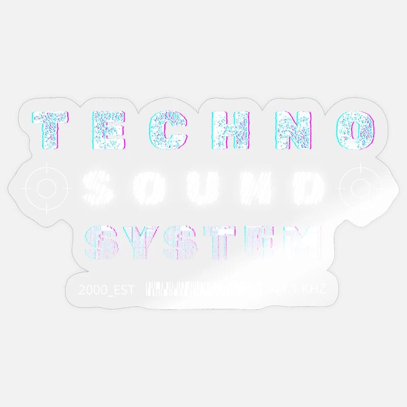 Techno Underground Club Logo - Sticker Größe S (10 x 10 cm) - Transparent glänzend