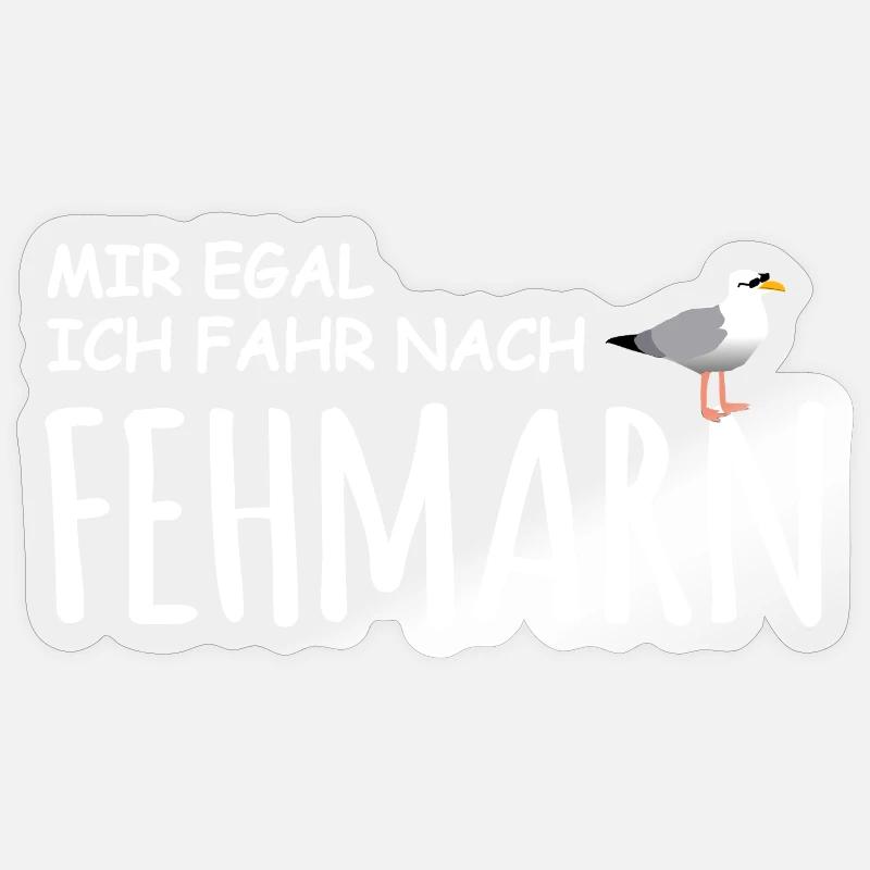 Fehmarn Love - Sticker taille S (10 x 10 cm) - brillant transparent