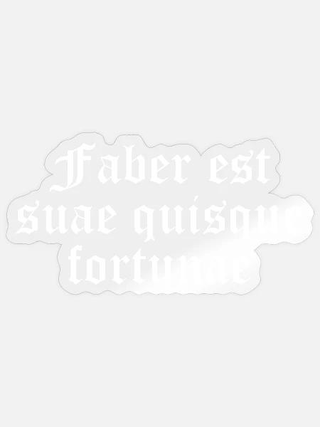 Own Fortune im gotischen Latein - Sticker Größe S (10 x 10 cm) - Transparent glänzend