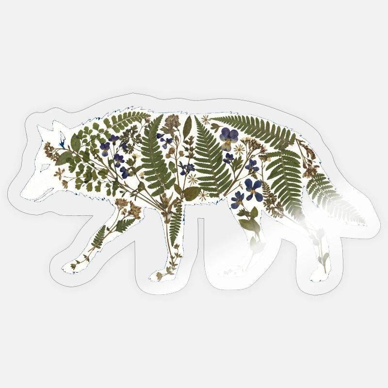 wolf-botanical Sticker Größe S (10 x 10 cm)