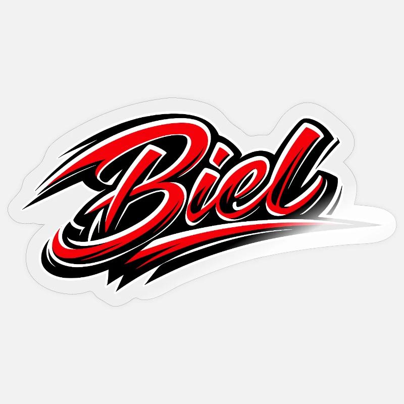 Lettrage de Biel - Sticker taille S (10 x 10 cm) - brillant transparent