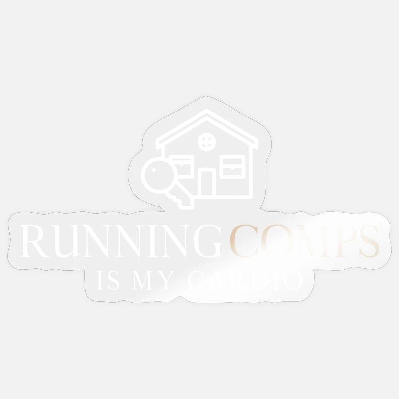 Running Comps Is My Cardio - Sticker size S (10 x 10 cm) - transparent glossy