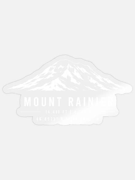 Mount Rainier Bergsteigen Wandern Washington - Sticker Größe S (10 x 10 cm) - Transparent glänzend
