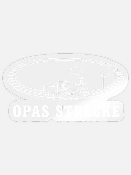 Opas Strecke Modelleisenbahn Dampflok T-Shirt - Sticker Größe S (10 x 10 cm) - Transparent glänzend