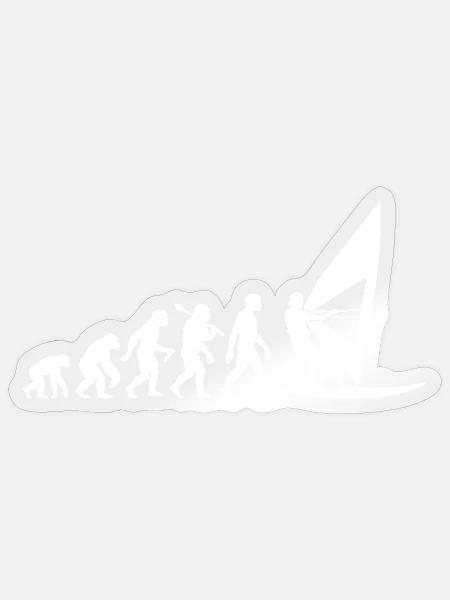 Windsurfing Evolution Für Windsurfer - Sticker Größe S (10 x 10 cm) - Transparent glänzend