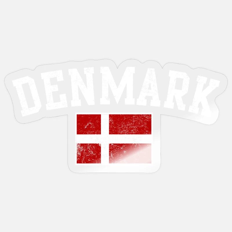Typographie du drapeau arche du Danemark Sticker taille S (10 x 10 cm)