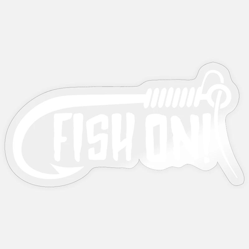 Pêcheur, pêcheur, pêche, dire, pêche - Sticker taille S (10 x 10 cm) - brillant transparent