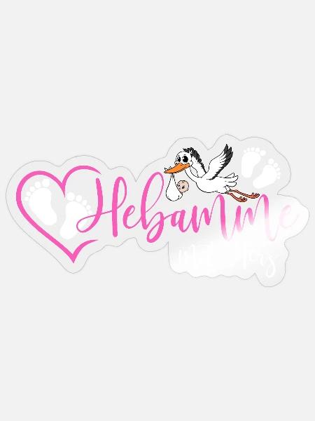 Hebamme - Sticker Größe S (10 x 10 cm) - Transparent glänzend