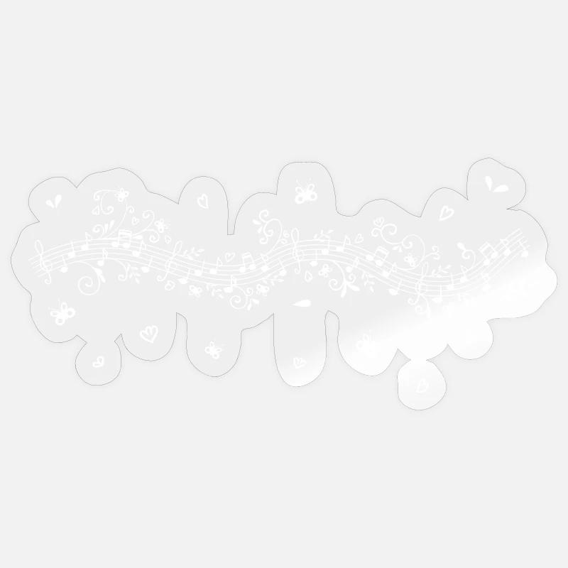 Notes de musique - Sticker taille S (10 x 10 cm) - brillant transparent