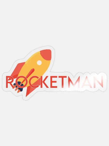 Rocketman - Sticker Größe S (10 x 10 cm) - Transparent glänzend