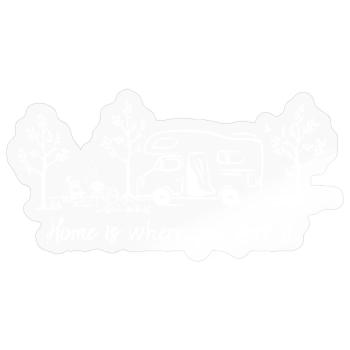 Camping-car Home est l’endroit où vous le garez en cadeau - Sticker taille S (10 x 10 cm) - brillant transparent - Devant