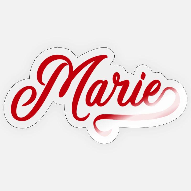 Marie - Vorname - Sticker Größe S (10 x 10 cm) - Transparent glänzend