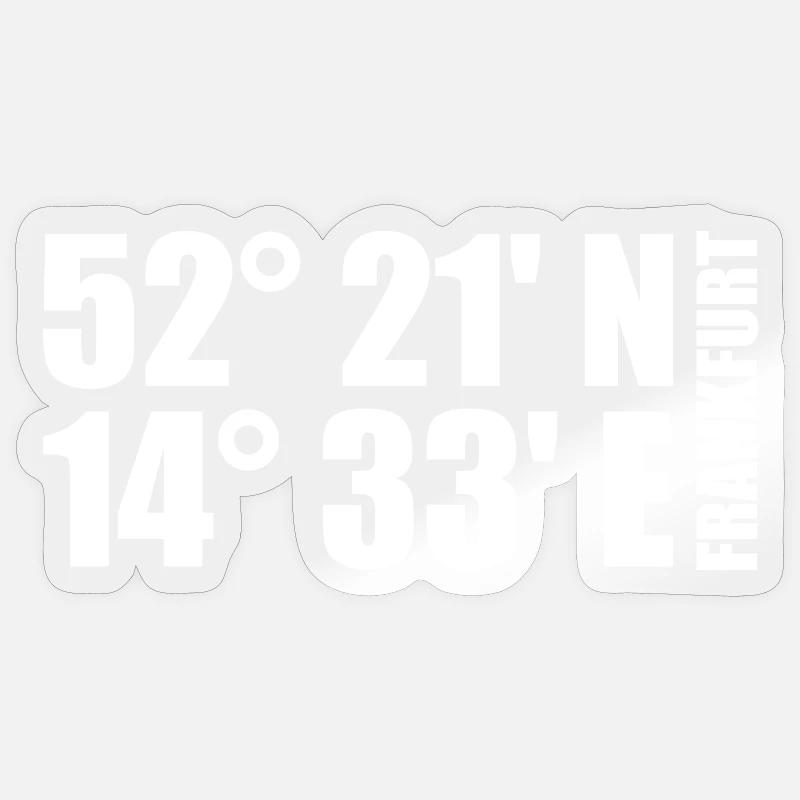 Coordonnées de Francfort (Oder) Sticker taille S (10 x 10 cm)