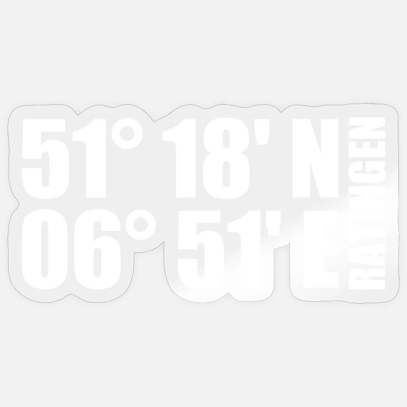 Ratingen coordinates Sticker size S (10 x 10 cm)