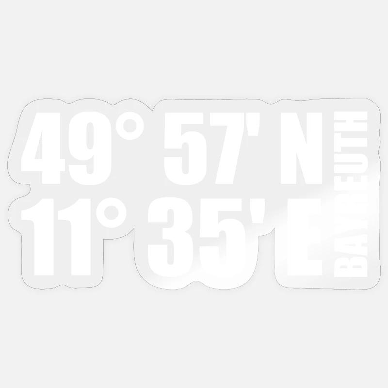 Coordonnées de Bayreuth - Sticker taille S (10 x 10 cm) - brillant transparent