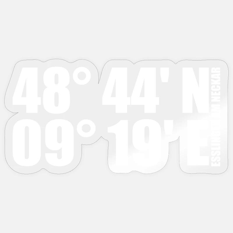 Esslingen am Neckar coordinates Sticker size S (10 x 10 cm)