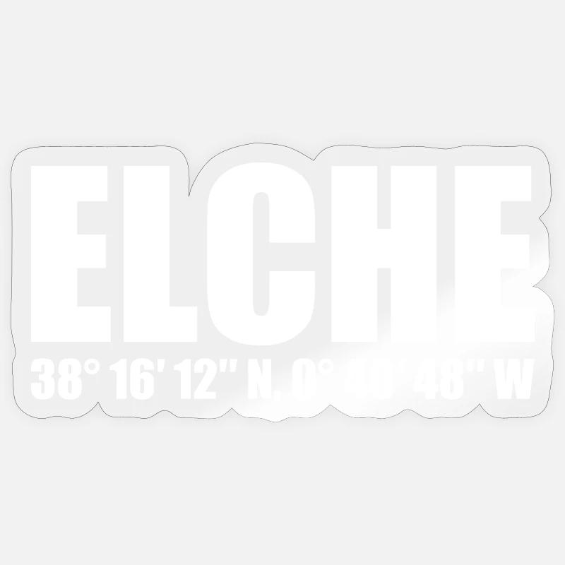Coordonnées d’Elche - Sticker taille S (10 x 10 cm) - brillant transparent
