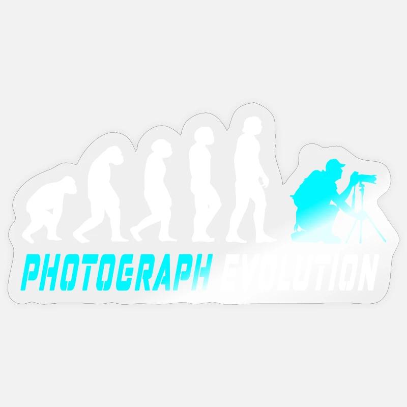 Fotograf Evolution - Sticker Größe S (10 x 10 cm) - Transparent glänzend