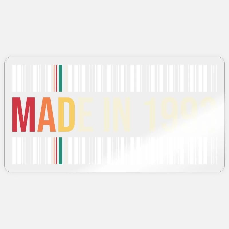 Born in 1993 Retro Barcode Tee - Sticker size S (10 x 10 cm) - transparent glossy