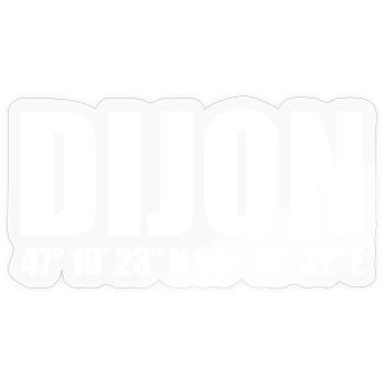 Dijon Koordinaten - Sticker Größe S (10 x 10 cm) - Transparent glänzend - Vorne