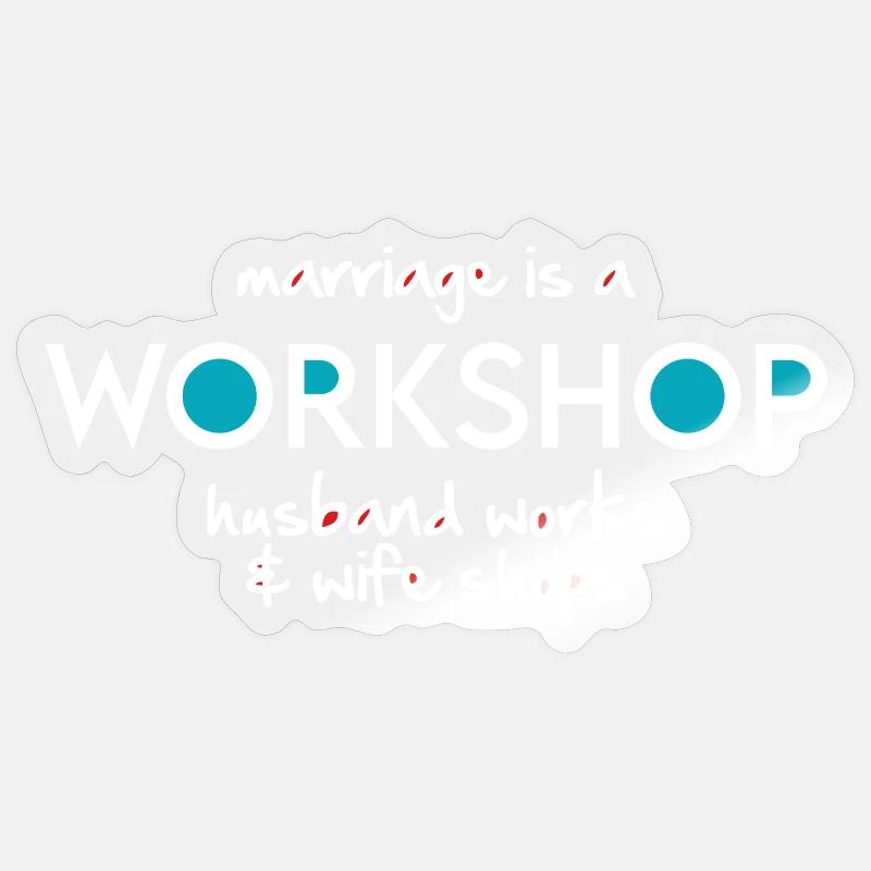 Workshop (dark) - Sticker size S (10 x 10 cm) - transparent glossy