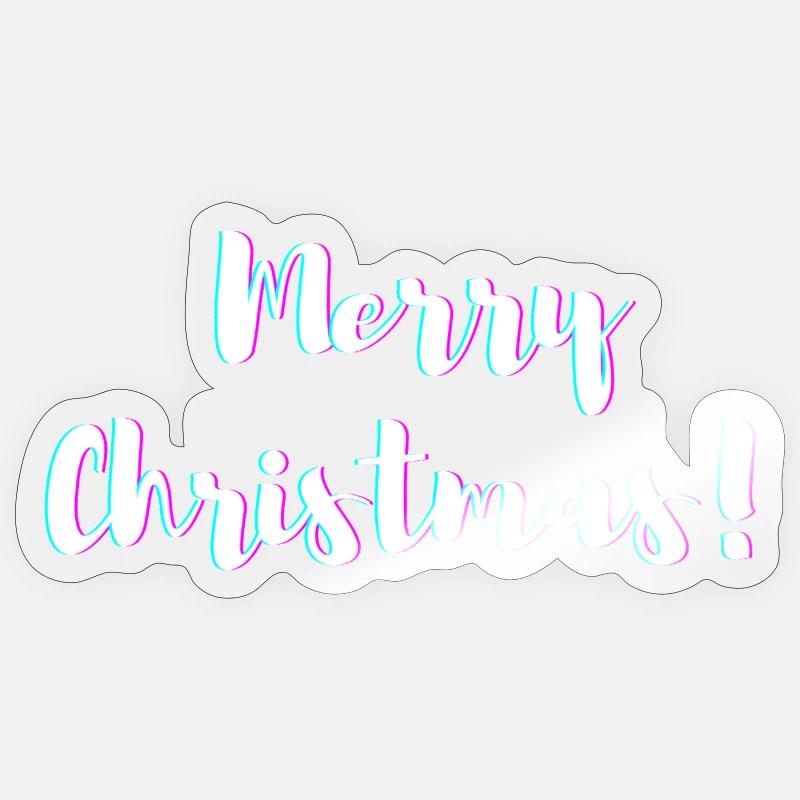 Joyeux Noël! - (Joyeux Noël)! - Sticker taille S (10 x 10 cm) - brillant transparent