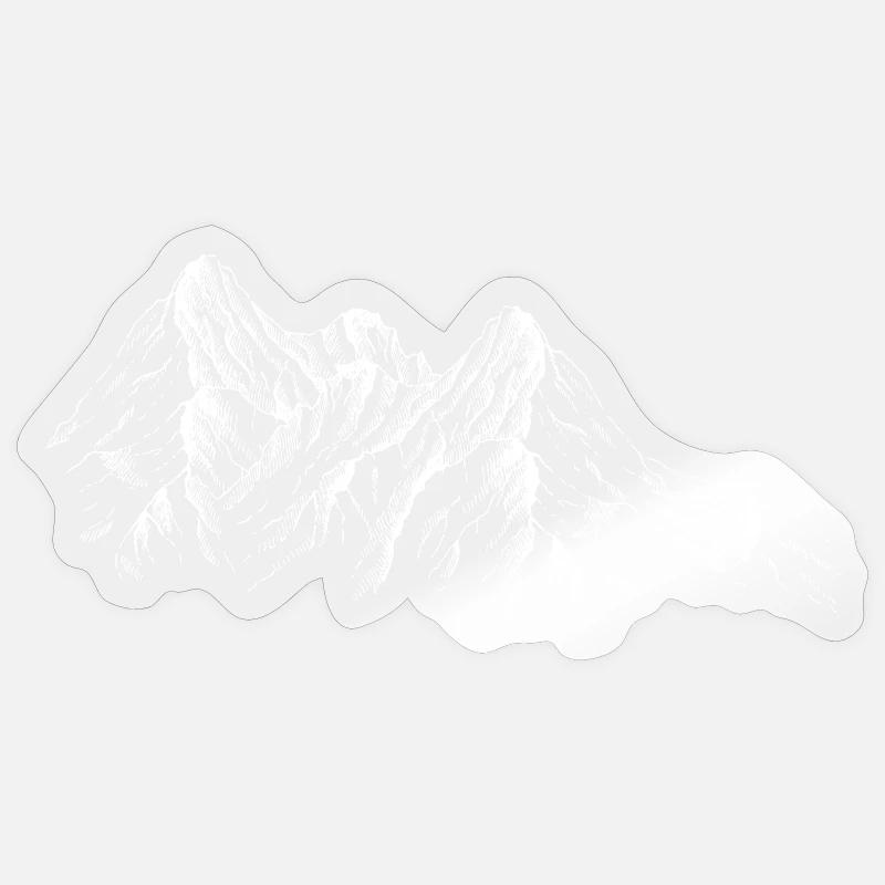 Alpine Silhouette Mountain Range - Sticker size S (10 x 10 cm) - transparent glossy
