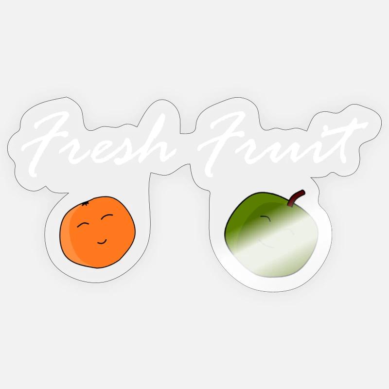 Frischobst - Sticker Größe S (10 x 10 cm) - Transparent glänzend